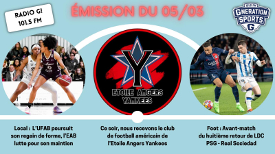 Emission sportive locale et nationale G!nération sports du 05 03 2024