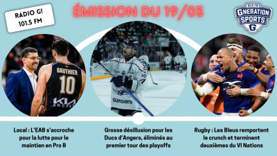 Emission sportive locale et nationale G!nération sports du 19 03 2024