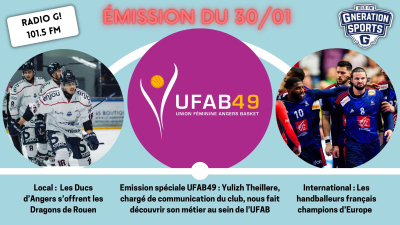 Emission sportive locale et nationale G!nération sports du 30 01 2024